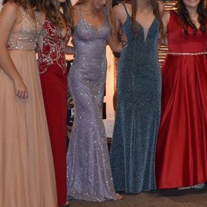 light purple sparkle prom dress